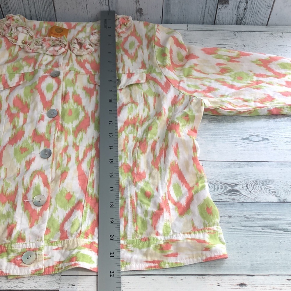 Ruby Rd. Linen Blend Geometric Jacket 18 - Picture 8 of 10